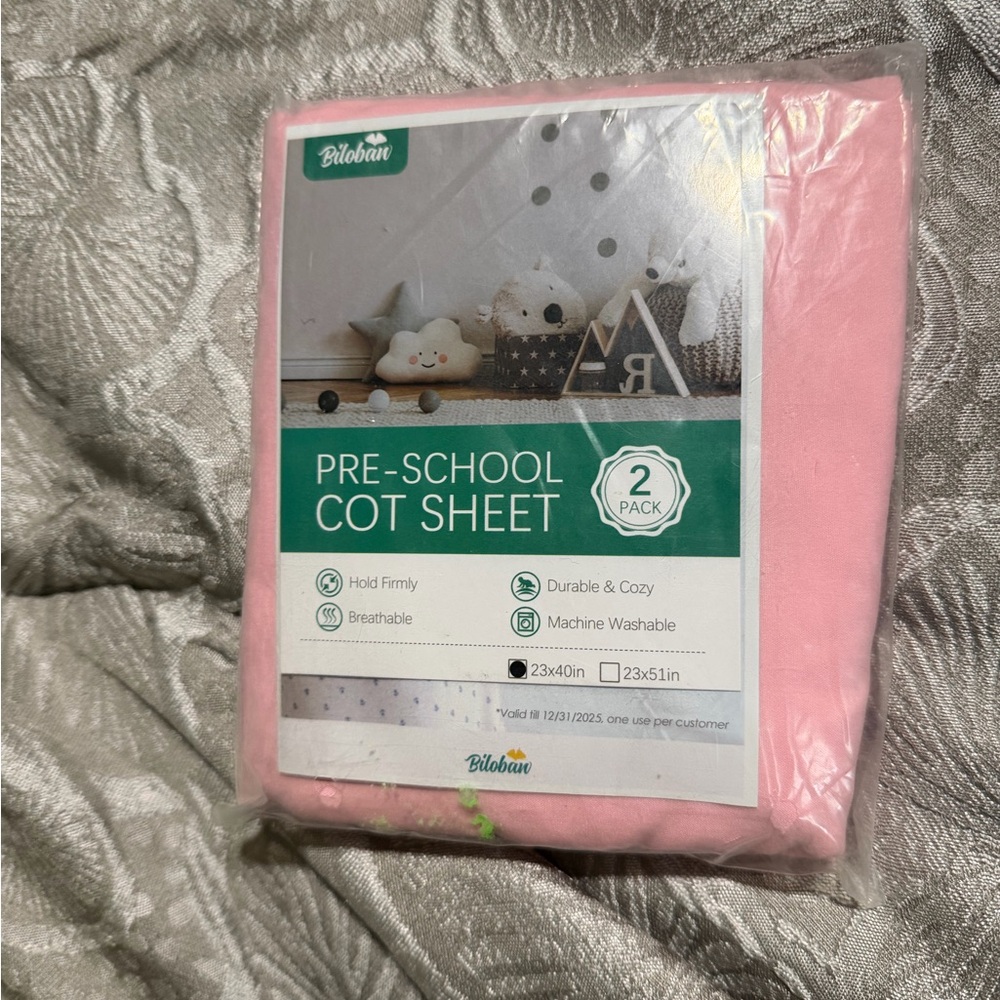 Pink Pre-School Cot Sheet 2 Pack